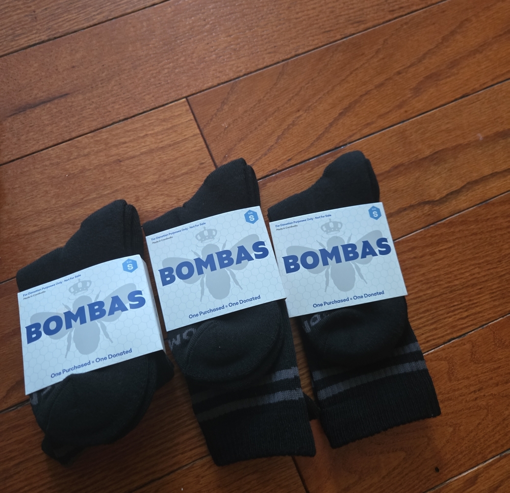 3 Bombas Black Athletic Ankle Socks - 3 Pack